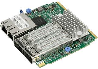 SIOM 2-port FDR IB QSFP+ and 2-port GbE RJ45, based on Mella